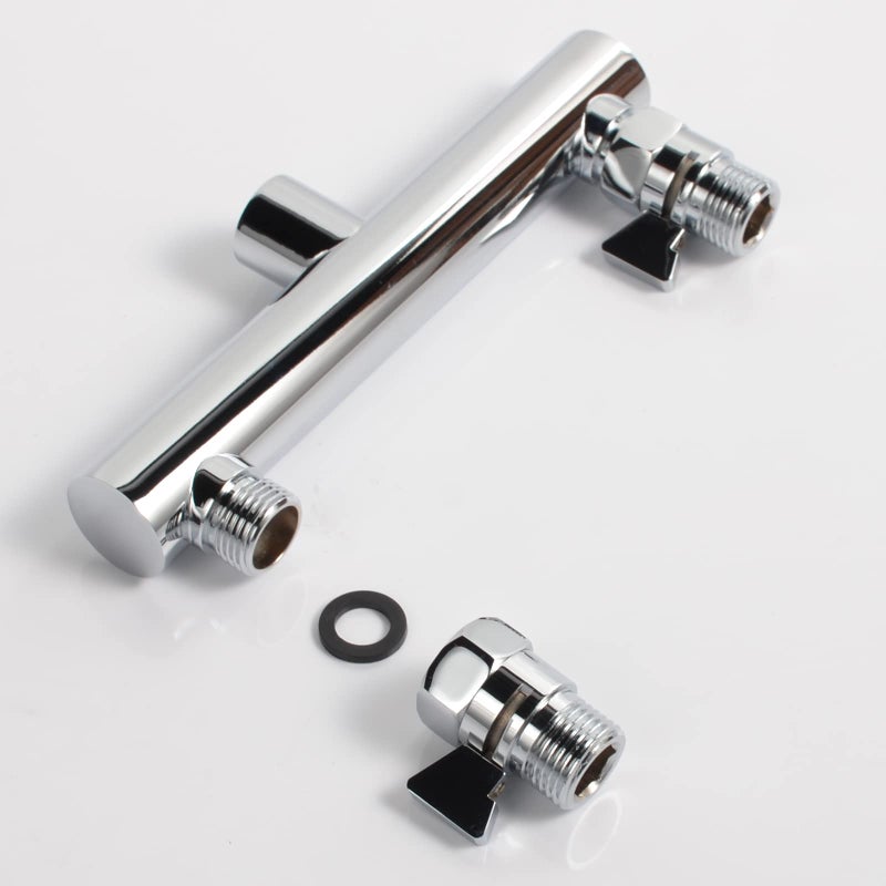 HAOXIN Double Outlet Shower Manifold with Shut Off Valve,Suitable for Dual Sprayer Showering System,Chrome,STC03 - Image 4